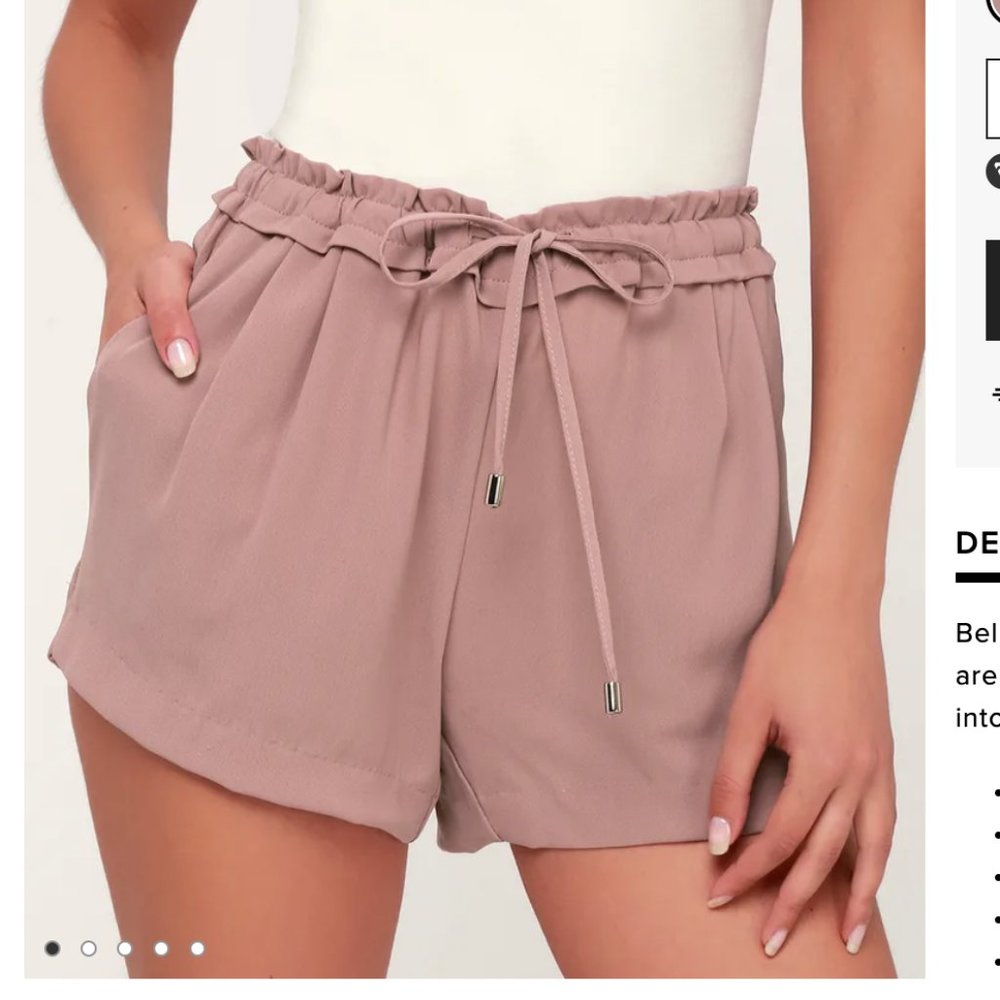 Lulu's Jest Mauve Drawstring Shorts - image 1